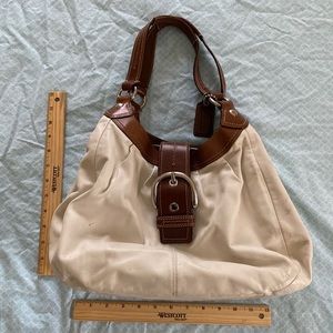 Cream Colored Leather Coach Bag